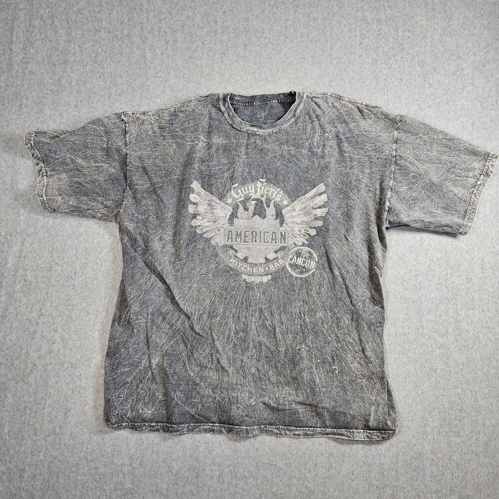 Guy Fieri's American Kitchen & Bar Cancun t-shirt Acid Washed Gray XL Tee Mens